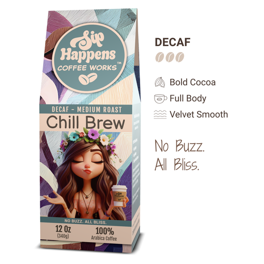 Chill Brew | DECAF Medium-Light Roast Coffee | 12Oz Bag