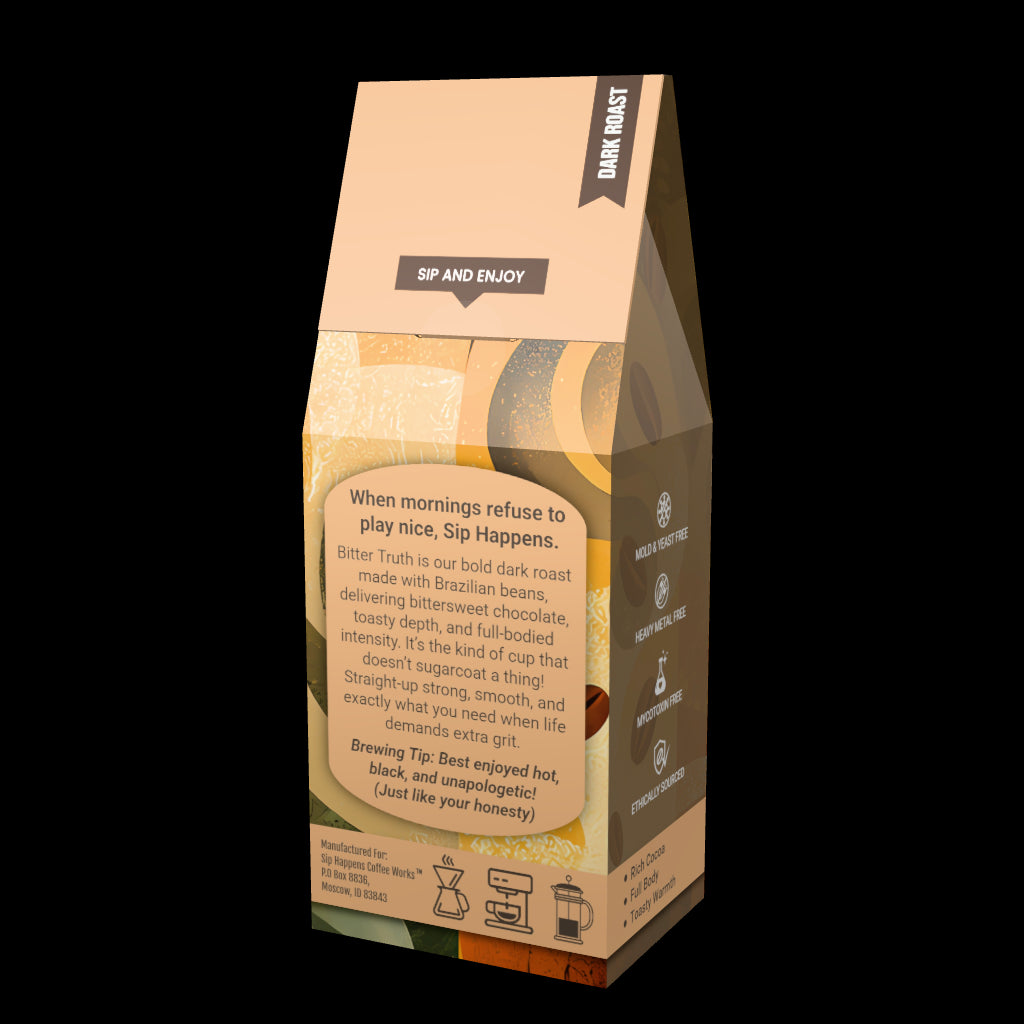 Coffee bag from 'Sip Happens Coffee Works'
