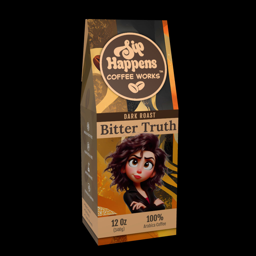 Coffee bag from 'Sip Happens Coffee Works'
