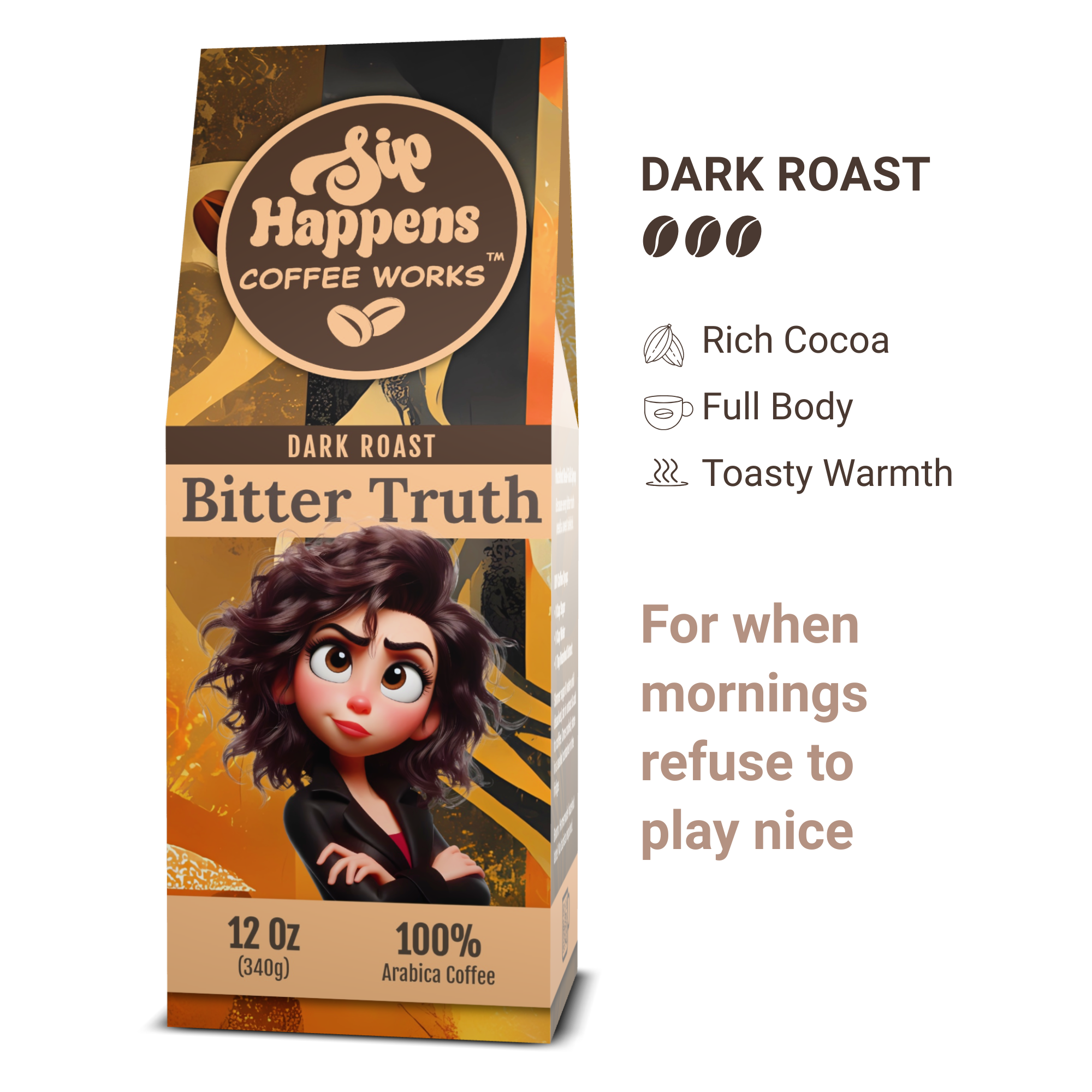 Coffee bag from 'Sip Happens Coffee Works'