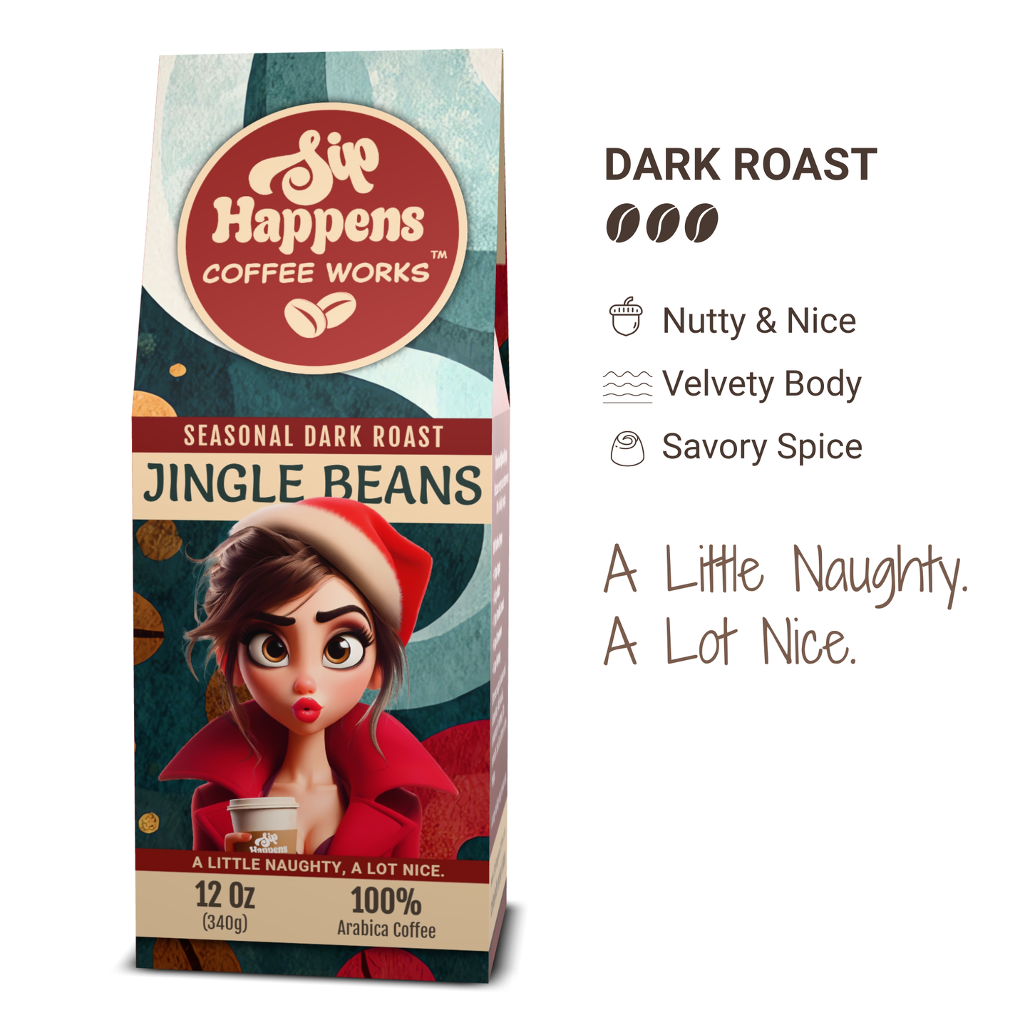 Jingle Beans | Dark Roast Coffee | 12Oz Bag