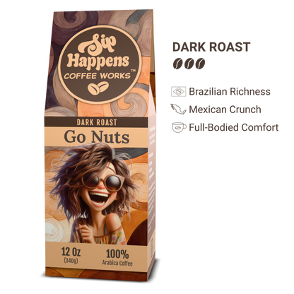 Go Nuts |  Dark Roast Coffee | 12Oz Bag
