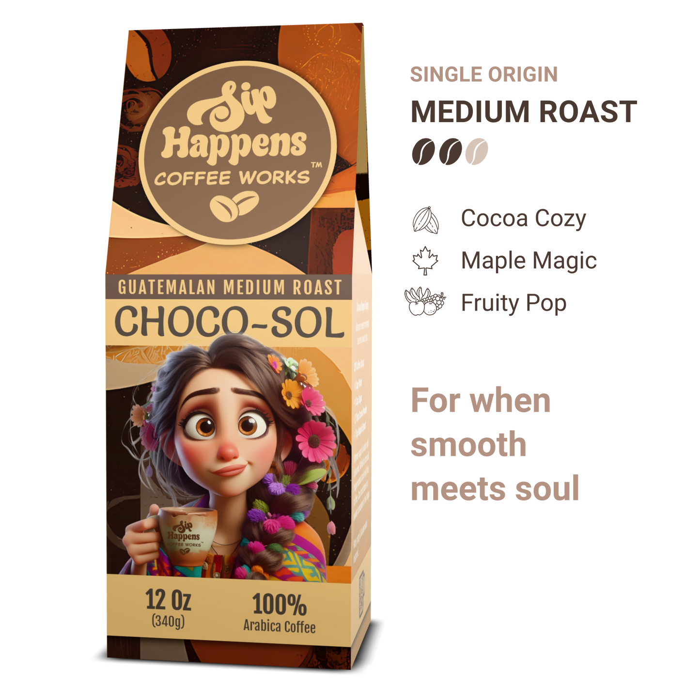 Choco-Sol | Guatemalan Medium Roast Coffee | 12Oz Bag