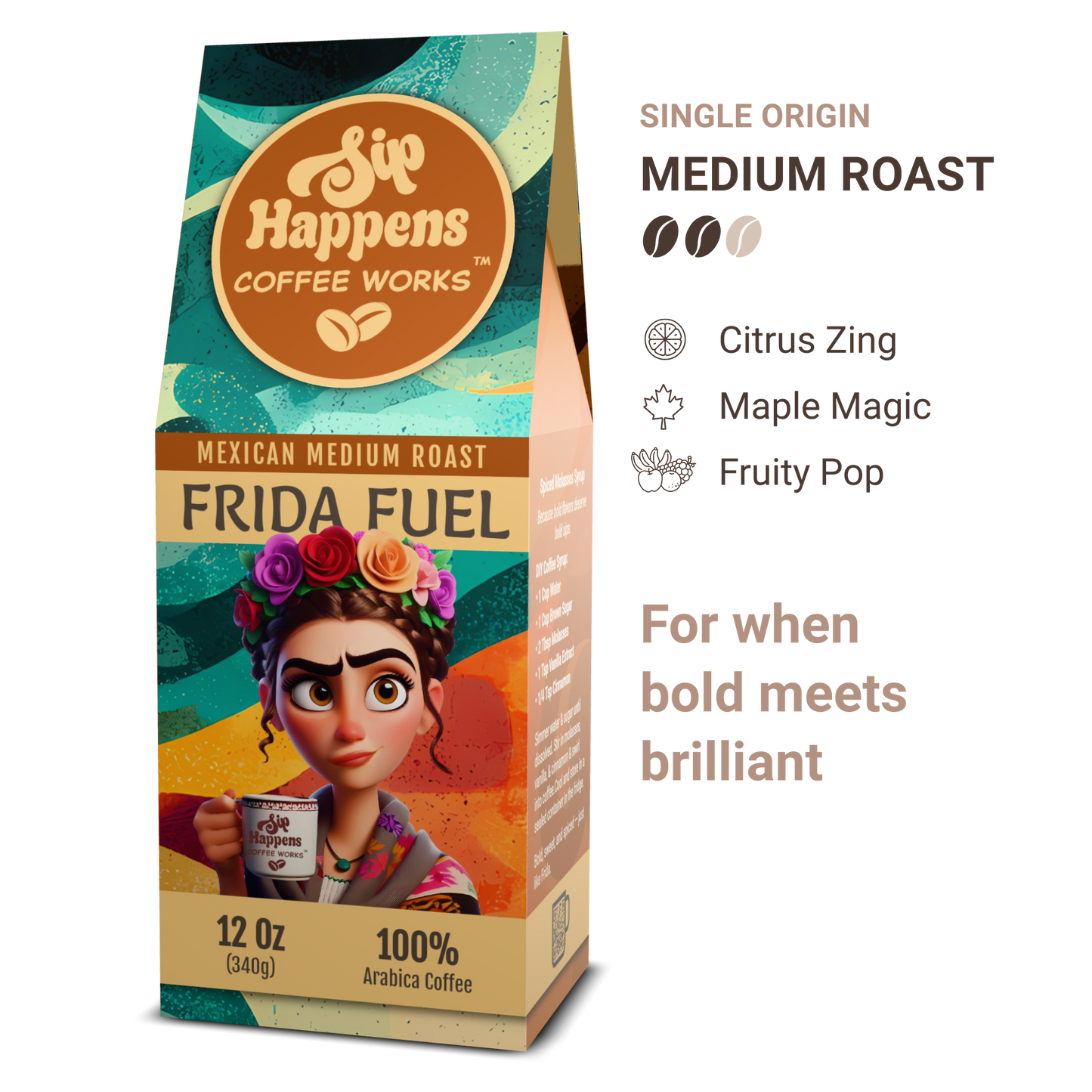 Frida Fuel | Mexican Medium Roast Coffee | 12Oz Bag