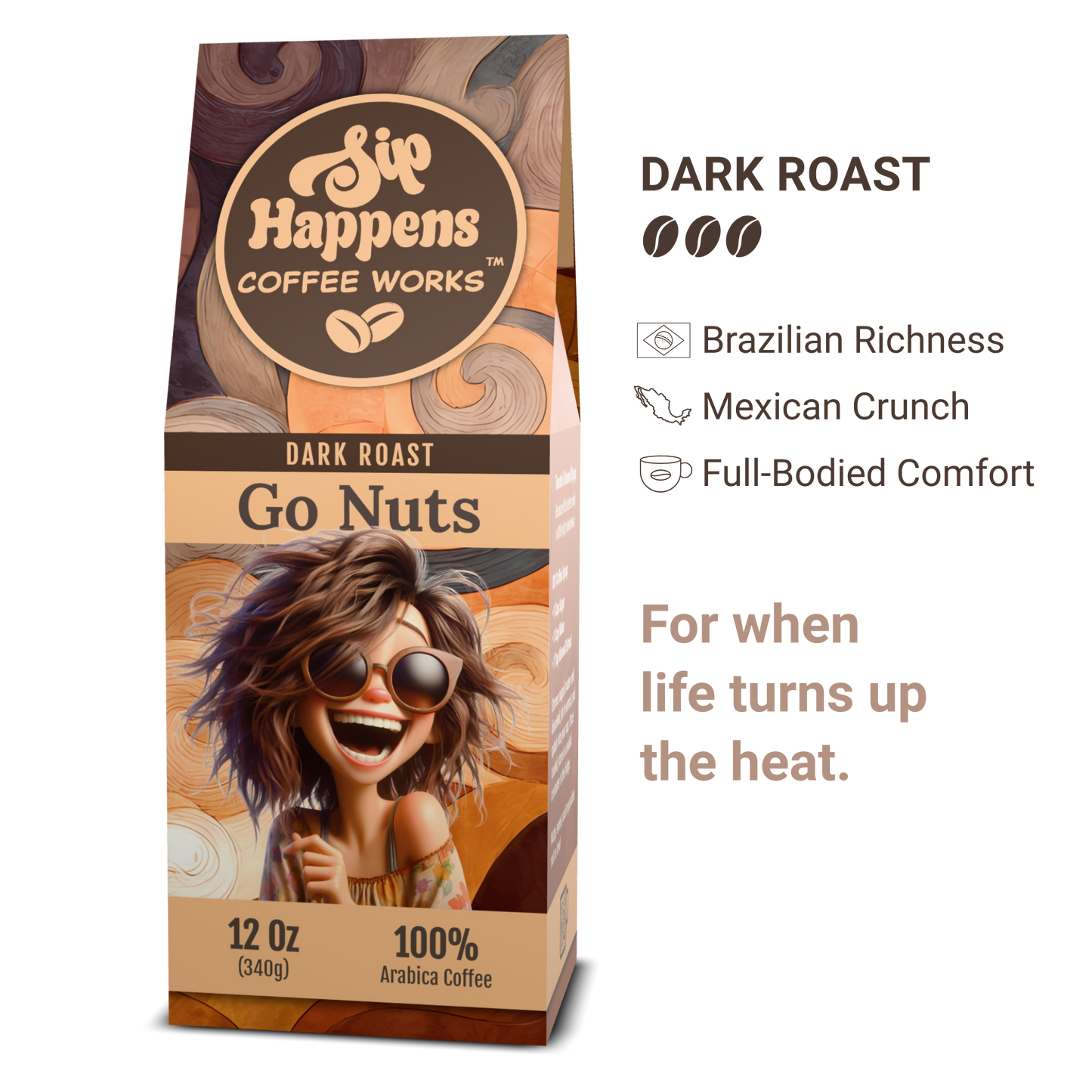 Go Nuts |  Dark Roast Coffee | 12Oz Bag