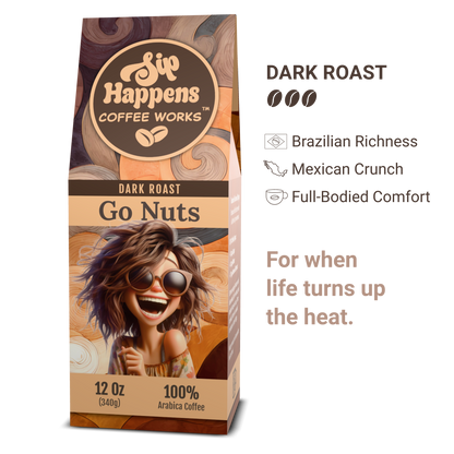Go Nuts |  Dark Roast Coffee | 12Oz Bag