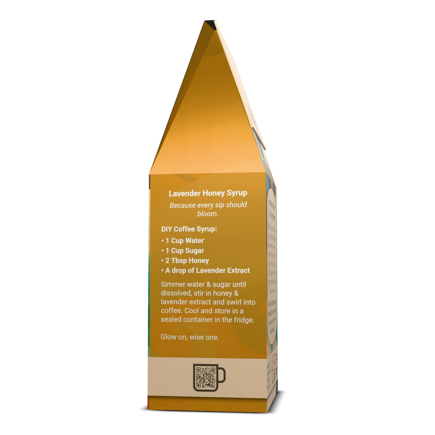 Lavender Honey Syrup packaging with instructions on a white background