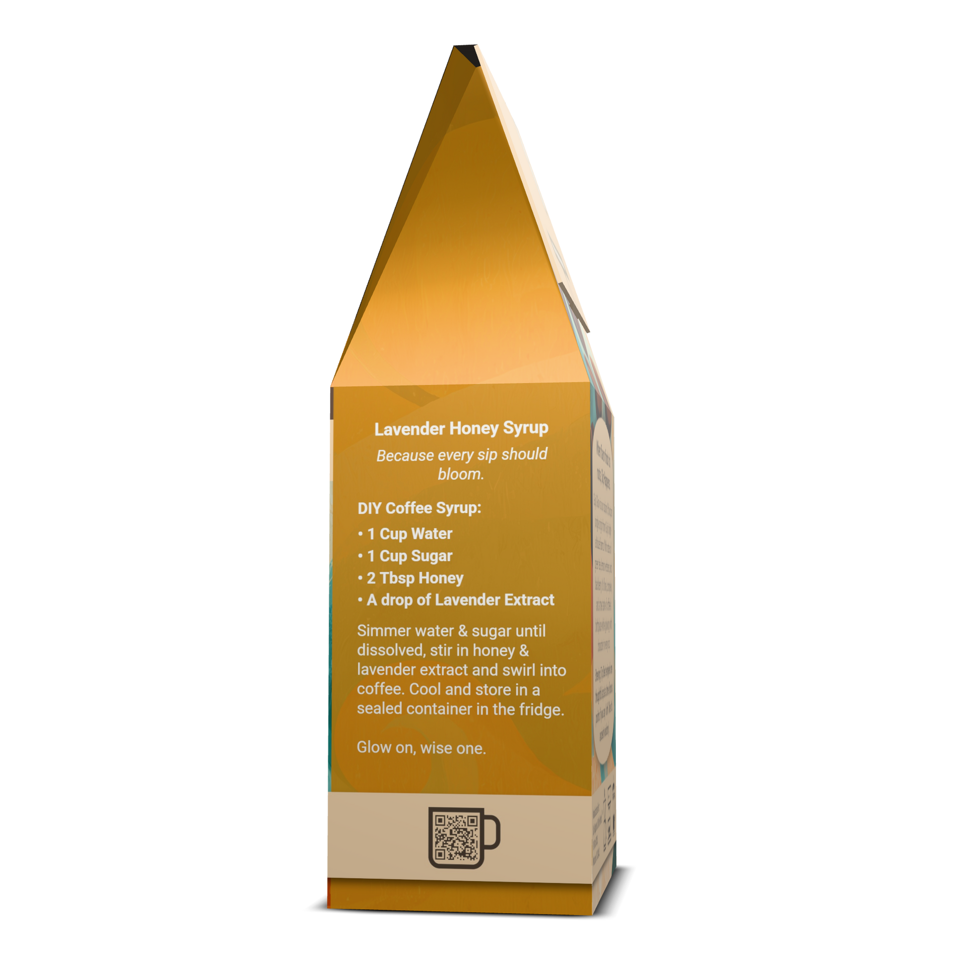 Lavender Honey Syrup packaging with instructions on a white background