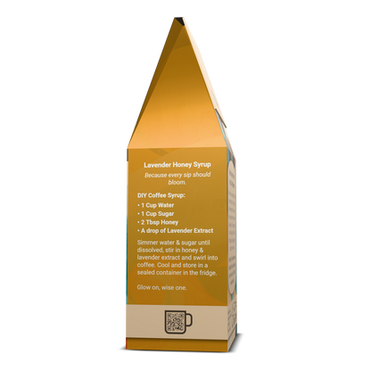 Lavender Honey Syrup packaging with instructions on a white background