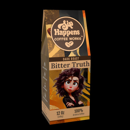 Coffee bag from 'Sip Happens Coffee Works' 
