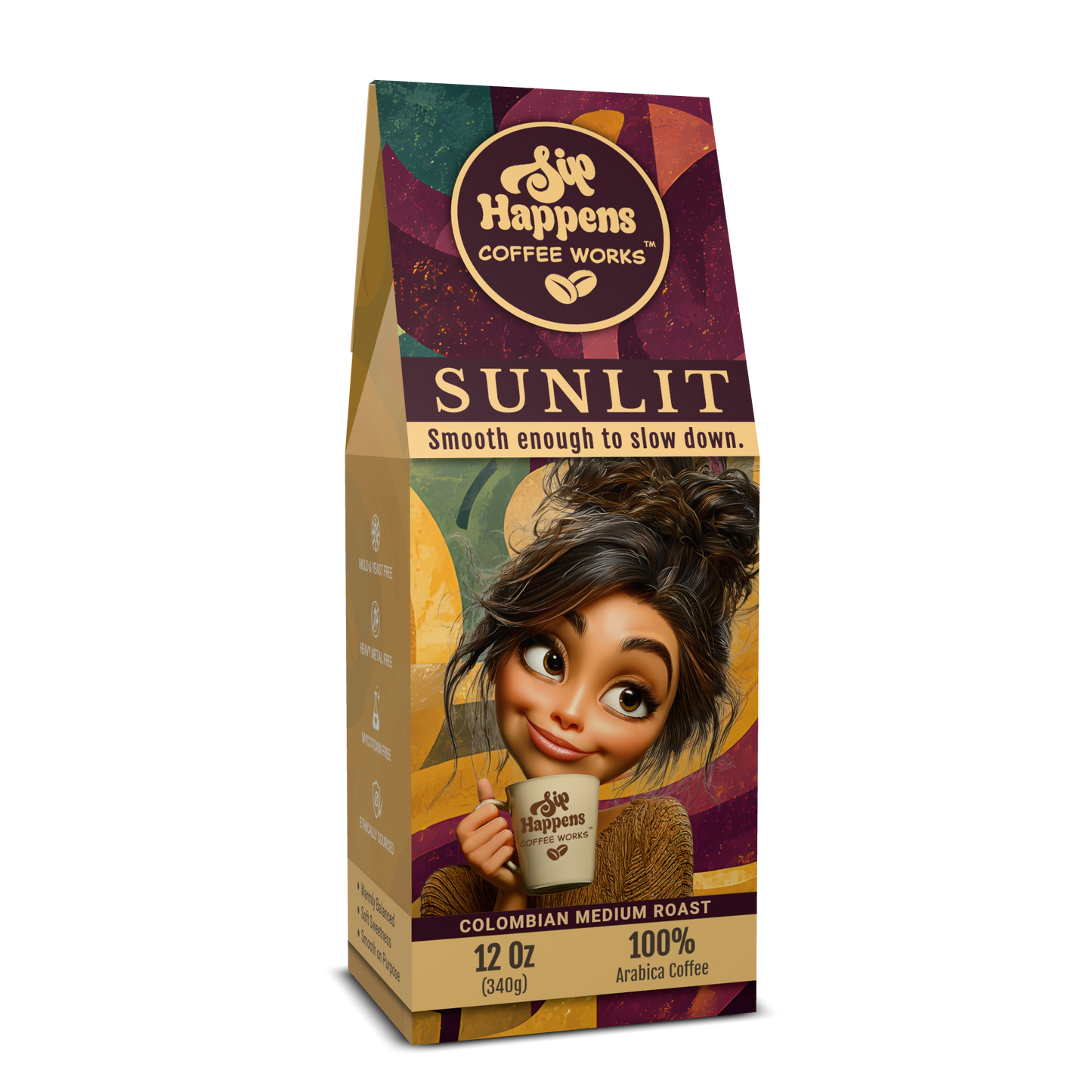 Sunlit Colombian Medium Roast | Mold-Free 12oz Coffee