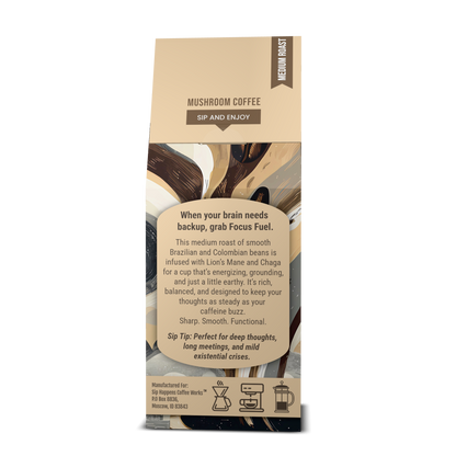 Focus Fuel | Mushroom Medium Roast Coffee | 12Oz Bag
