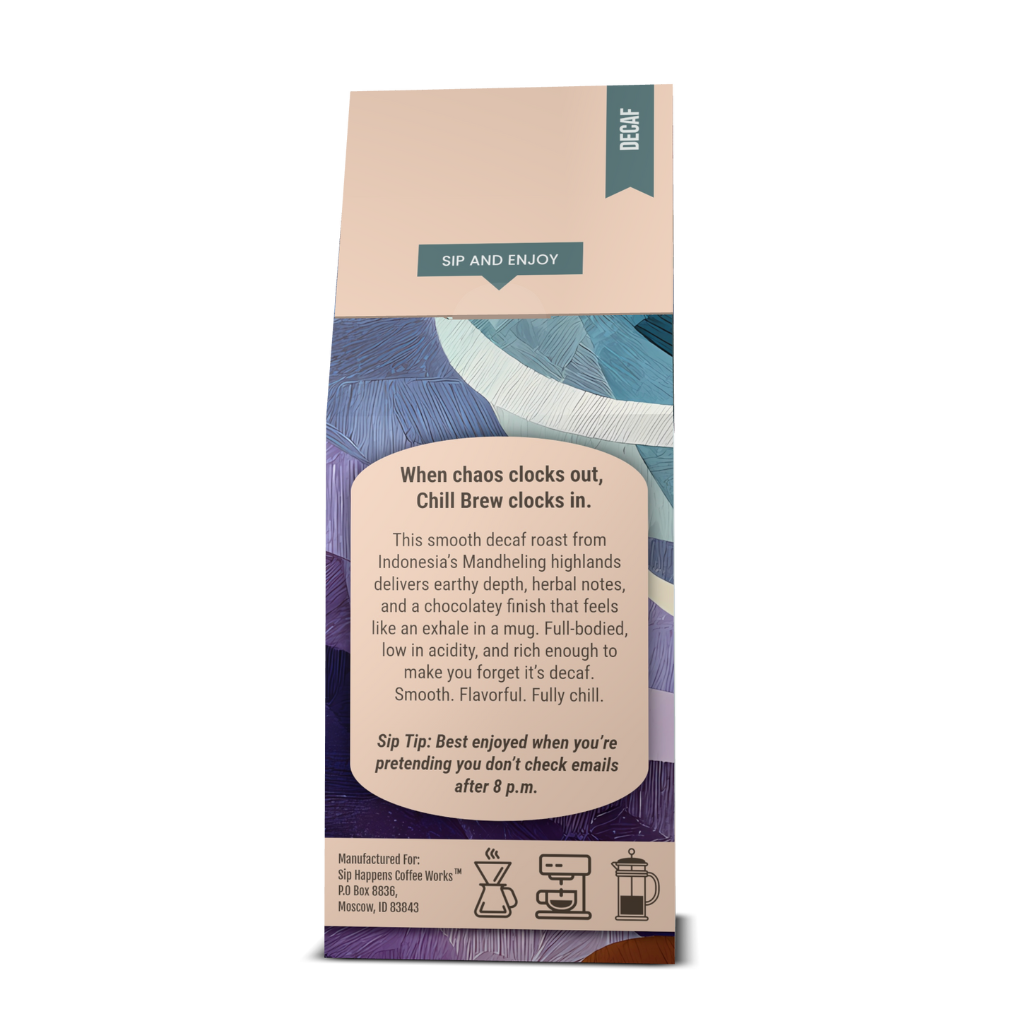 Chill Brew | DECAF Medium-Light Roast Coffee |  12Oz Bag